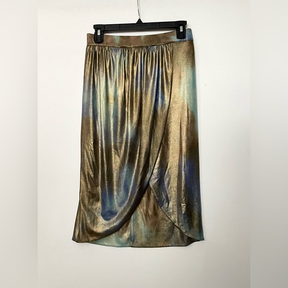 Le Superbe Take it easy Metallic Slit Multicolor Tie dye Skirt Oil Spill S - Picture 2 of 9